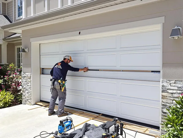 Torrington Garage Door Repair team performing complete garage door replacement at Torrington residence