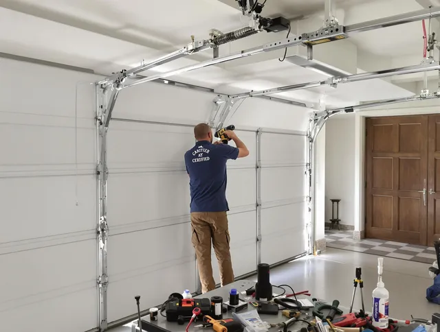 Torrington Garage Door Repair certified technician performing precision garage door repair in Torrington