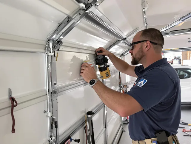 Torrington Garage Door Repair technician quieting a noisy garage door in Torrington