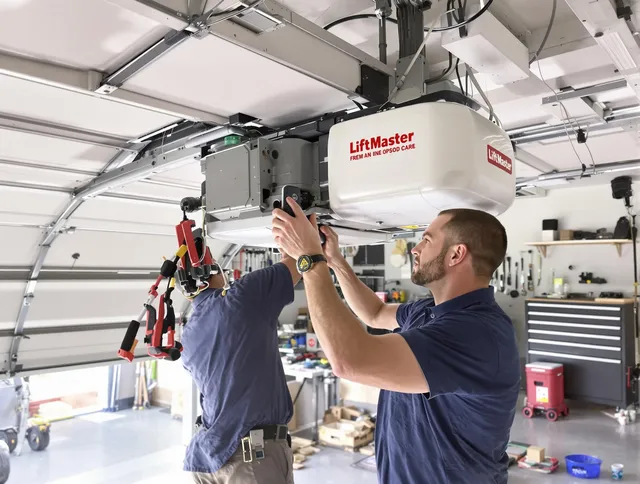 Torrington Garage Door Repair technician performing advanced diagnostics on garage opener in Torrington